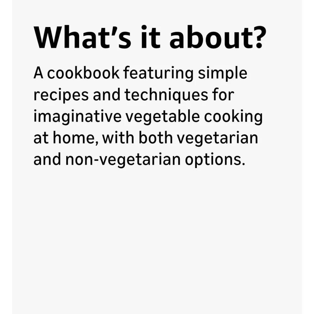 V Is for Vegetables: Inspired Recipes & Techniques for Home Cooks. NWT